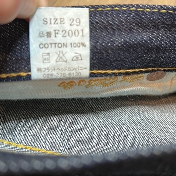 The Flat Head F2001 Dark Wash Selvedge Jeans Size 29 - Picture 10 of 11